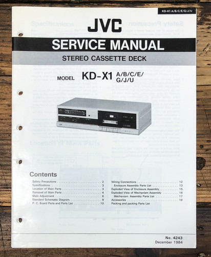 Jvc cassetta manuale - kd-x1, di