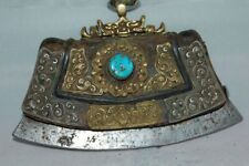 Antico e originale inserto in selce tibetana con vero turchese - Tibet 1750/1800 CE