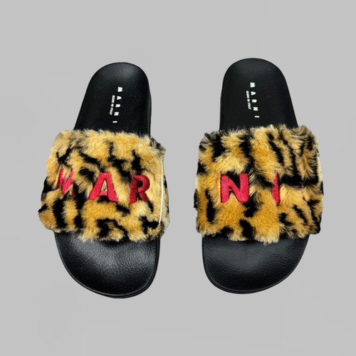 Marni leopardato nero scivolo - leopardato,