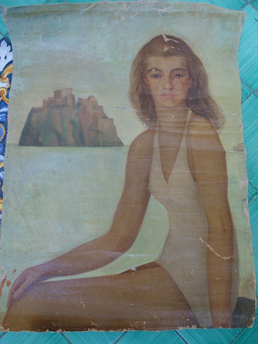 Vecchio dipinto olio - vecchio, su