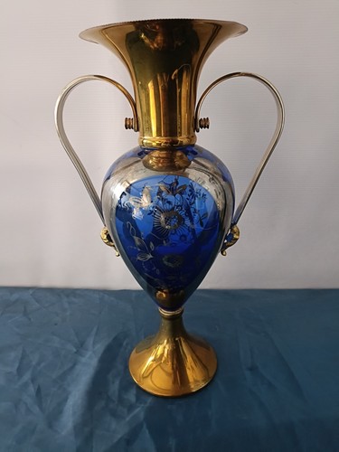 Vaso anfora vetro lavorato - vaso,