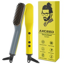 Axceed Piastra per Barba Capelli Uomo, 2 In 1 Spazzola Elettrica, Pettine (v2o)