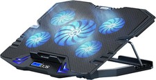 BASE RAFFREDDAMENTO GAMING 15,6 15 5 VENTOLE LAPTOP NOTEBOOK COOLING PAD BLU USB