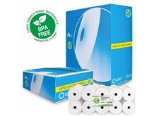50 ROTOLI CASSA 80x80 CARTA TERMICA FORO 12 TERMICI OMOLOGATI PER REGISTRATORE