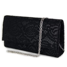 Pochette donna nera in pizzo