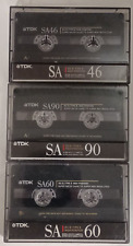 Lotto 3x TDK SA 46 60 90 1990 TIPO 2 II CROMO musicassette vergini cassette tape