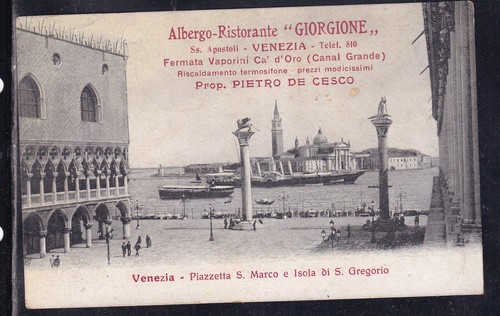 Cartolina venezia albergo - venezia,
