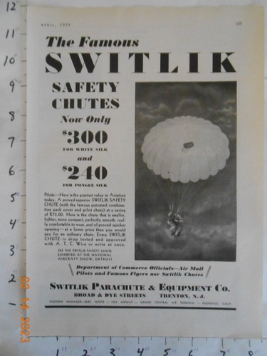 1931 switlik paracadute - switlik, &