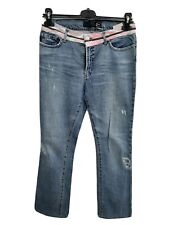 Roberto Just Cavalli jeans zampa bootcut donna woman tg 42 sz 28 blu strappato 