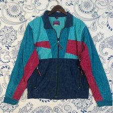 MC KEE'S ALCANTARA TRACKTOP GIACCA TUTA CRAZY PATTERN GABBER XL 90s REMOVABLE SL