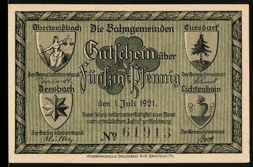Notgeld oberweisbach - notgeld,