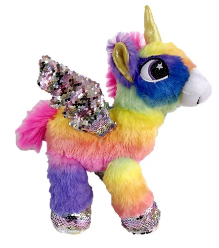 Unicorno 35cm con ali peluche - 35cm,