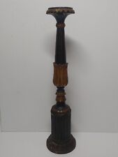 Antico Candelabro Candeliere in legno intagliato e laccato Torcere