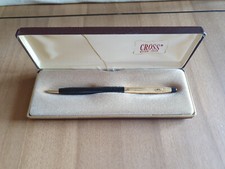 PENNA SFERA CROSS NERA E PLACCATA ORO