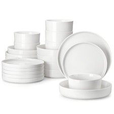 Set piatti in gres bianco