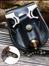 Similpelle Custodia Marsupio Sacchetto per Catapulta Fionda Acciaio Palline Nero