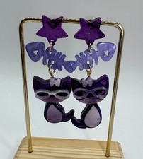 Orecchini resina viola con - viola,