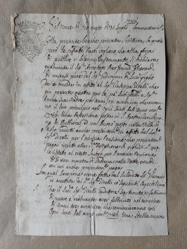 Documento manoscritto 1786