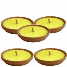5 CANDELE CITRONELLA FIACCOLA IN TERRACOTTA ANTI ZANZARE PROFUMO AMBIENTE 17 CM