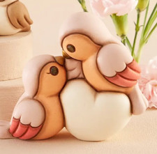 THUN Coppia ciuffolotti in ceramica  porcellana originale al 100%