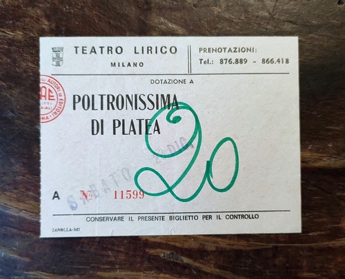 Ticket biglietto teatro lirico - biglietto,