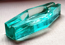 MURANO vintage blue rhomboid ashtray, 60s