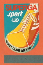 Adesivo Sticker Vintage Autocollant Aufkleber SUPERGA SPORT Basket Club Mestre
