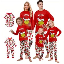 PIGIAMA NATALIZIO ABBINATO FAMIGLIA PJ SET PER UOMO DONNA BAMBINI BAMBINO ANIMALE DOMESTICO CANE