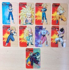 9 carte DRAGON BALL Z Laminacards Edibas Goku Vegeta Junior e altri personaggi