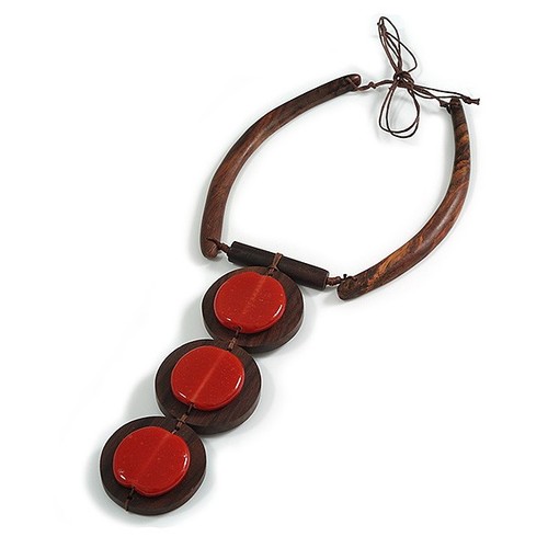 Collana legno marrone - collana, in