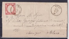 1862 PROVINCE NAPOLETANE LETTERA CERTIFICATO SORANI-AVI