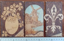 3 CARTOLINE PIROGRAFATE SU