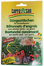 Terrasan 30 Concime a Bastoncini per Piante Verdi con Guano Concimante Rilascio