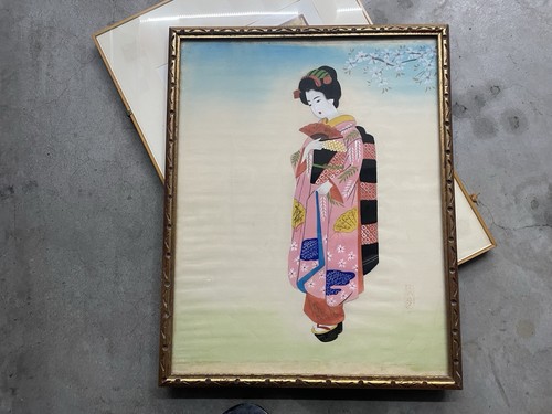 Quadro antico geisha - quadro,