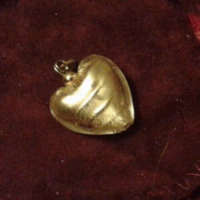 Ciondolo Cuore d'oro vetro Stile Murrina Vintage