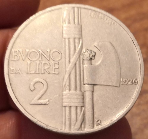 Moneta lire 1926 fascio - moneta,