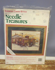 Vintage Ago Tesori Contato Punto Croce Ritorno a Casa 02917 Stazione Ferroviaria