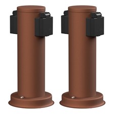 2x colonnina PORU da giardino per esterno IP44 a 2 vie in acciaio inox marrone