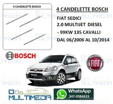4 CANDELETTE BOSCH FIAT SEDICI
