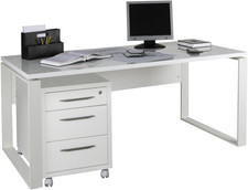 | Scrivania E Cassettiera Con