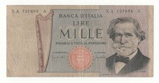 1000 LIRE GIUSEPPE VERDI II°  SERIE SOSTITUTIVA XA  A  EMISSIONE 1969  R2
