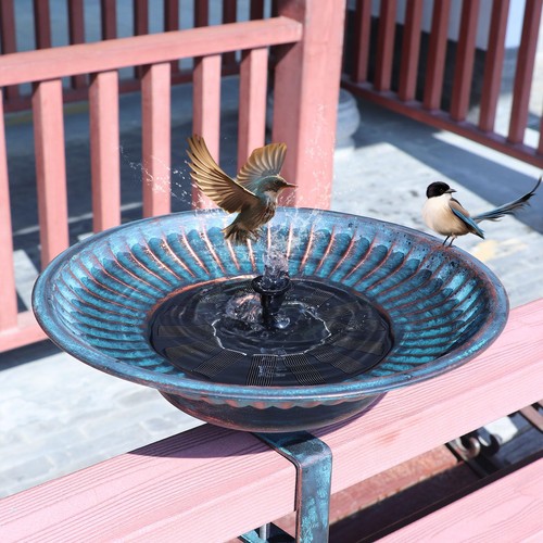 Solar bird bath deck - bird,