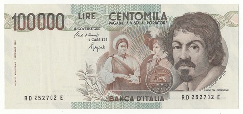 100000 lire caravaggio - 100000,