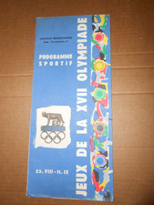 OLIMPIADE DI ROMA 1960 PROGRAMMA SPORTIVO IN FRANCESE OLIMPIC GAMES