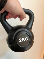 Manubri kettlebell Pesi in ghisa 2pz allenamento palestra 2kg nero