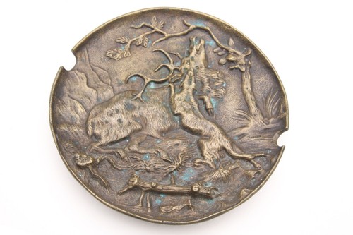 Posacenere bronzo con scena - bronzo,