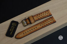 20 mm Cinturino artigianale Racing Vintage Leather Strap MTstraps Handmade Italy