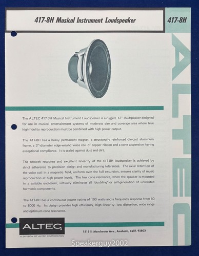 Scheda tecnica altec lansing - altec,
