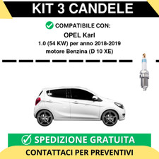 KIT 3 CANDELE per OPEL Karl 1.0 54 kw anno 2018-2019