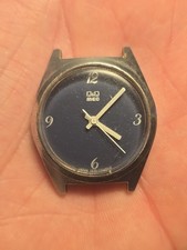 Orologio Uomo Meccanico Vintage Citizen Q&Q MEC Quadrante Blu 